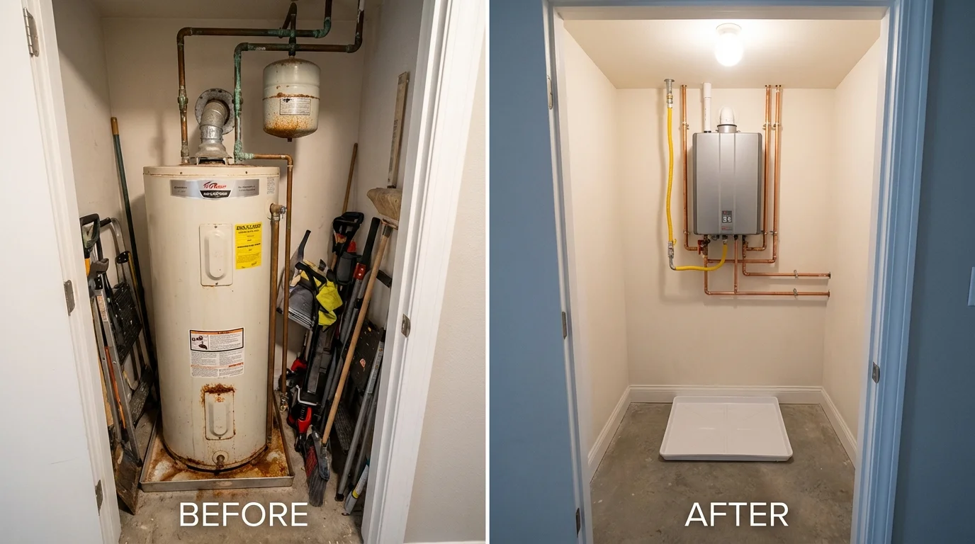 Tank water heater versus wall-mounted tankless unit comparison for Rosebud, SD homeowners