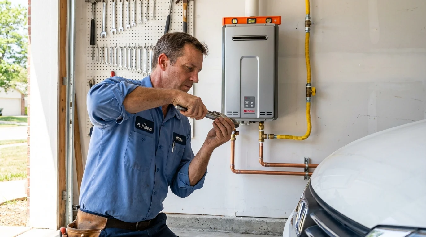 Tankless water heater installation by a Johns Plumbing LLC plumber in Rosebud